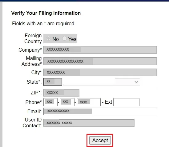 Enter Company Info.